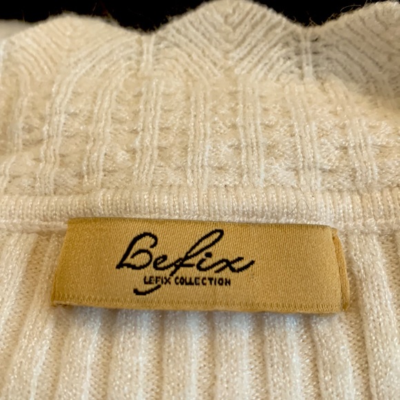 Lefix Collection Tops - Lefix Collection LUXURY Fall Ivory Cream White Stretch Sweater Top XS 0 2 4 NEW